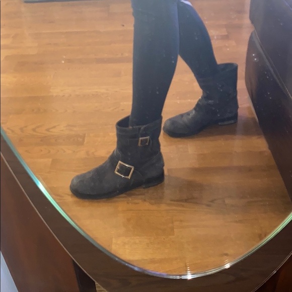 Jimmy Choo Youth tactile suede leather biker boots - Picture 8 of 8